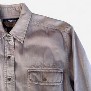 Harley davidson heavy cotton button up
